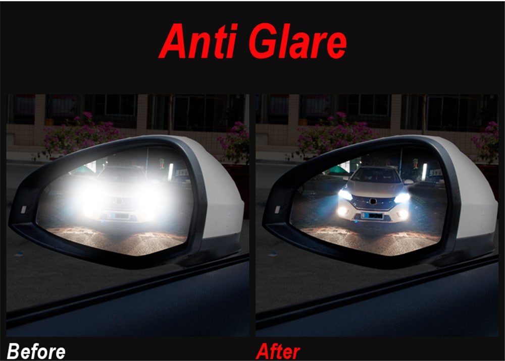 2Pcs Car Anti Fog Rainproof Rear View Mirror Window Protective Film Nano Coating- Transparent 2Pcs Car Anti Fog Rainproof Rear View Mirror Window Protective Film Nano Coating- Transparent