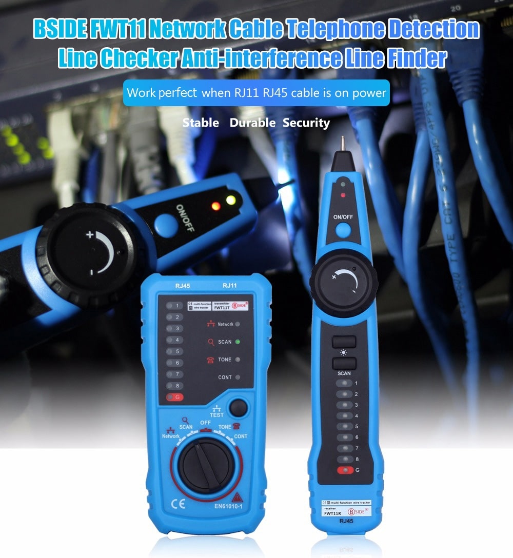 BSIDE FWT11 Network Cable Telephone Detection Wire Checker Anti-interference Line Finder- Deep Sky Blue BSIDE FWT11 Network Cable Telephone Detection Wire Checker Anti-interference Line Finder- Deep Sky Blue