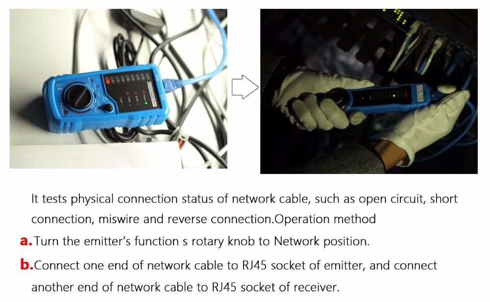 BSIDE FWT11 Network Cable Telephone Detection Wire Checker Anti-interference Line Finder- Deep Sky Blue BSIDE FWT11 Network Cable Telephone Detection Wire Checker Anti-interference Line Finder- Deep Sky Blue