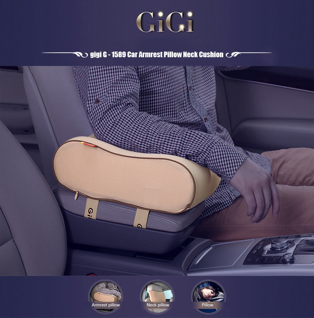 gigi G - 1589 Car Armrest Pillow Memory Armrest Box Pad Neck Cushion- Gray gigi G - 1589 Car Armrest Pillow Memory Armrest Box Pad Neck Cushion- Gray