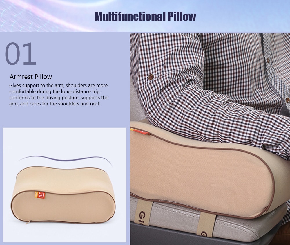 gigi G - 1589 Car Armrest Pillow Memory Armrest Box Pad Neck Cushion- Gray gigi G - 1589 Car Armrest Pillow Memory Armrest Box Pad Neck Cushion- Gray