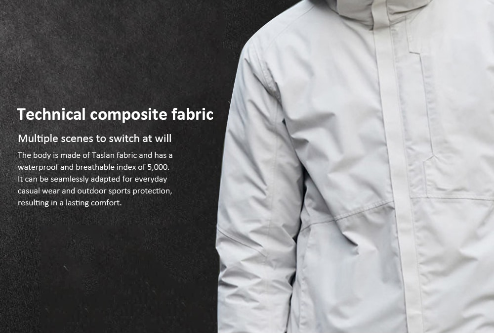 Uleemark 3-in-1 Travel Jacket 2PCS from Xiaomi Youpin- White L Uleemark 3-in-1 Travel Jacket 2PCS from Xiaomi Youpin- White L