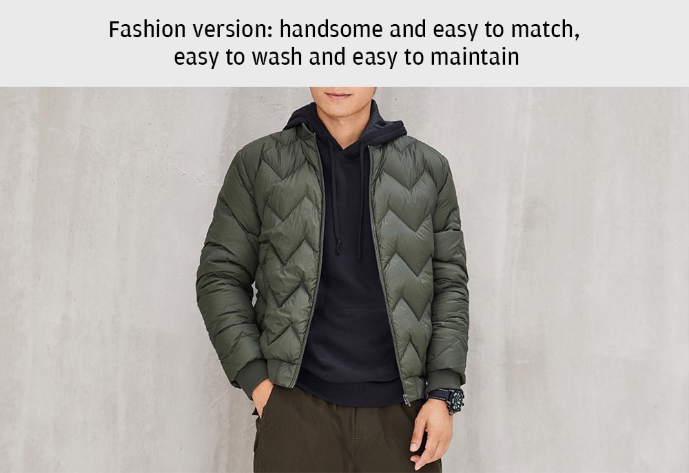 Uleemark Men Light Weight Goose Down Jacket from Xiaomi Youpin- Deep Green L Uleemark Men Light Weight Goose Down Jacket from Xiaomi Youpin- Deep Green L