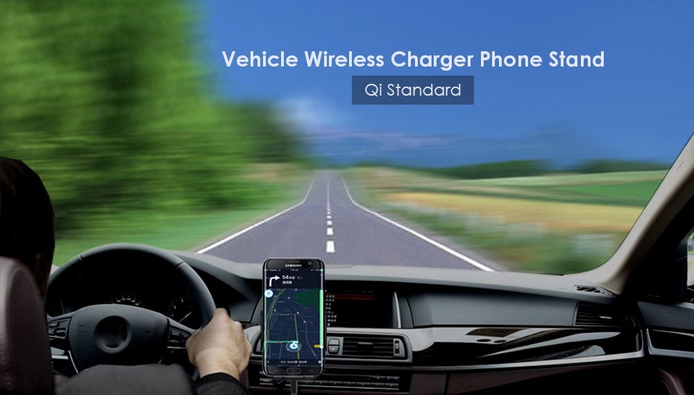 Wireless Charger Vehicle Phone Stand Charging Dock Air Vent Holder- Black Wireless Charger Vehicle Phone Stand Charging Dock Air Vent Holder- Black