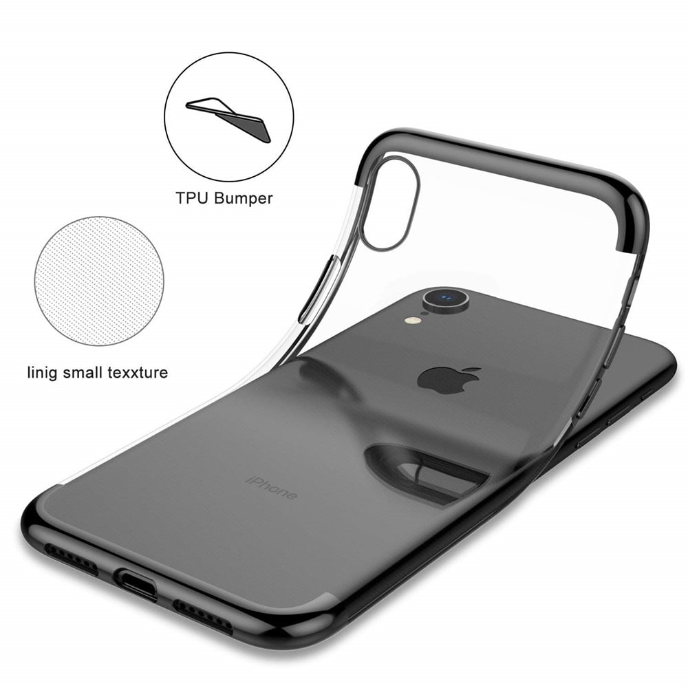 Slim Shock Clear TPU Plating Case Cover for iPhone XR- Red Slim Shock Clear TPU Plating Case Cover for iPhone XR- Red