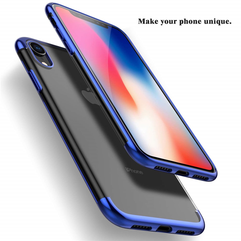 Slim Shock Clear TPU Plating Case Cover for iPhone XR- Red Slim Shock Clear TPU Plating Case Cover for iPhone XR- Red
