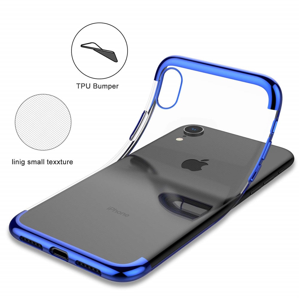 Slim Shock Clear TPU Plating Case Cover for iPhone XR- Red Slim Shock Clear TPU Plating Case Cover for iPhone XR- Red