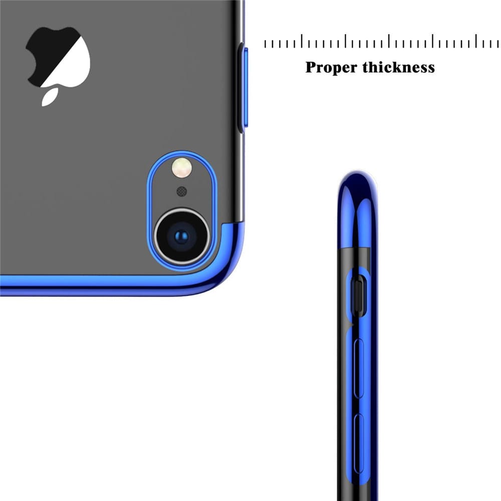 Slim Shock Clear TPU Plating Case Cover for iPhone XR- Red Slim Shock Clear TPU Plating Case Cover for iPhone XR- Red