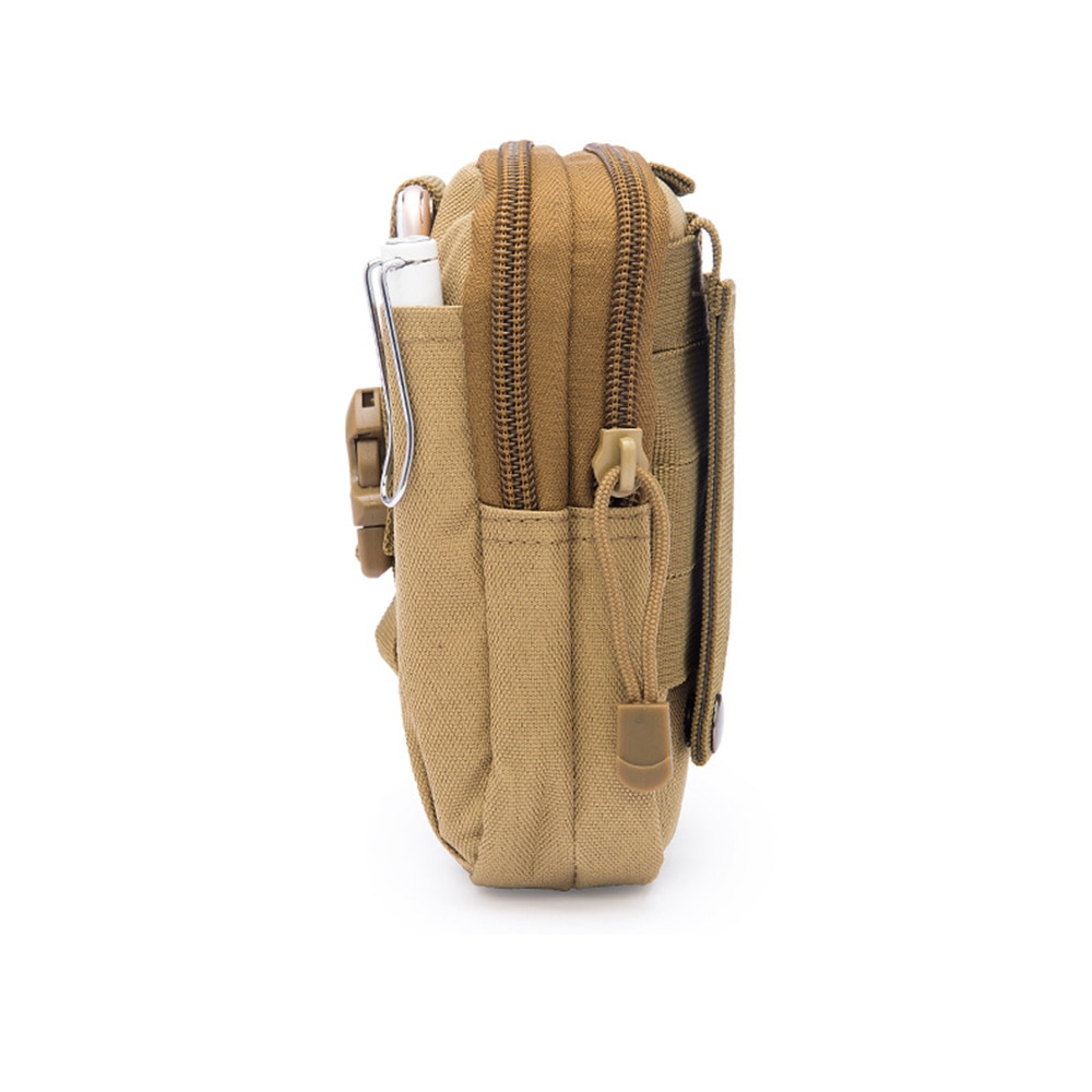 Waist Bag Molle Tactical Pack Bag Waterproof Travel Belt Clip Phone Pouch Case- Dark Khaki Waist Bag Molle Tactical Pack Bag Waterproof Travel Belt Clip Phone Pouch Case- Dark Khaki
