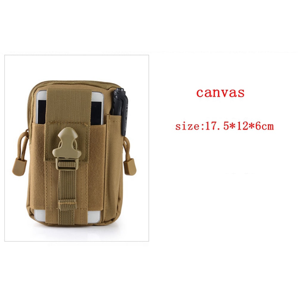Waist Bag Molle Tactical Pack Bag Waterproof Travel Belt Clip Phone Pouch Case- Dark Khaki Waist Bag Molle Tactical Pack Bag Waterproof Travel Belt Clip Phone Pouch Case- Dark Khaki