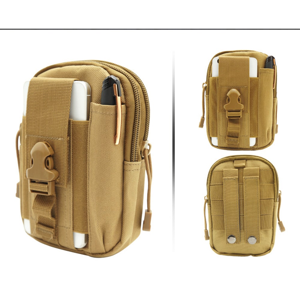 Waist Bag Molle Tactical Pack Bag Waterproof Travel Belt Clip Phone Pouch Case- Dark Khaki Waist Bag Molle Tactical Pack Bag Waterproof Travel Belt Clip Phone Pouch Case- Dark Khaki