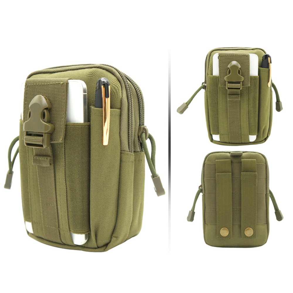 Waist Bag Molle Tactical Pack Bag Waterproof Travel Belt Clip Phone Pouch Case- Dark Khaki Waist Bag Molle Tactical Pack Bag Waterproof Travel Belt Clip Phone Pouch Case- Dark Khaki