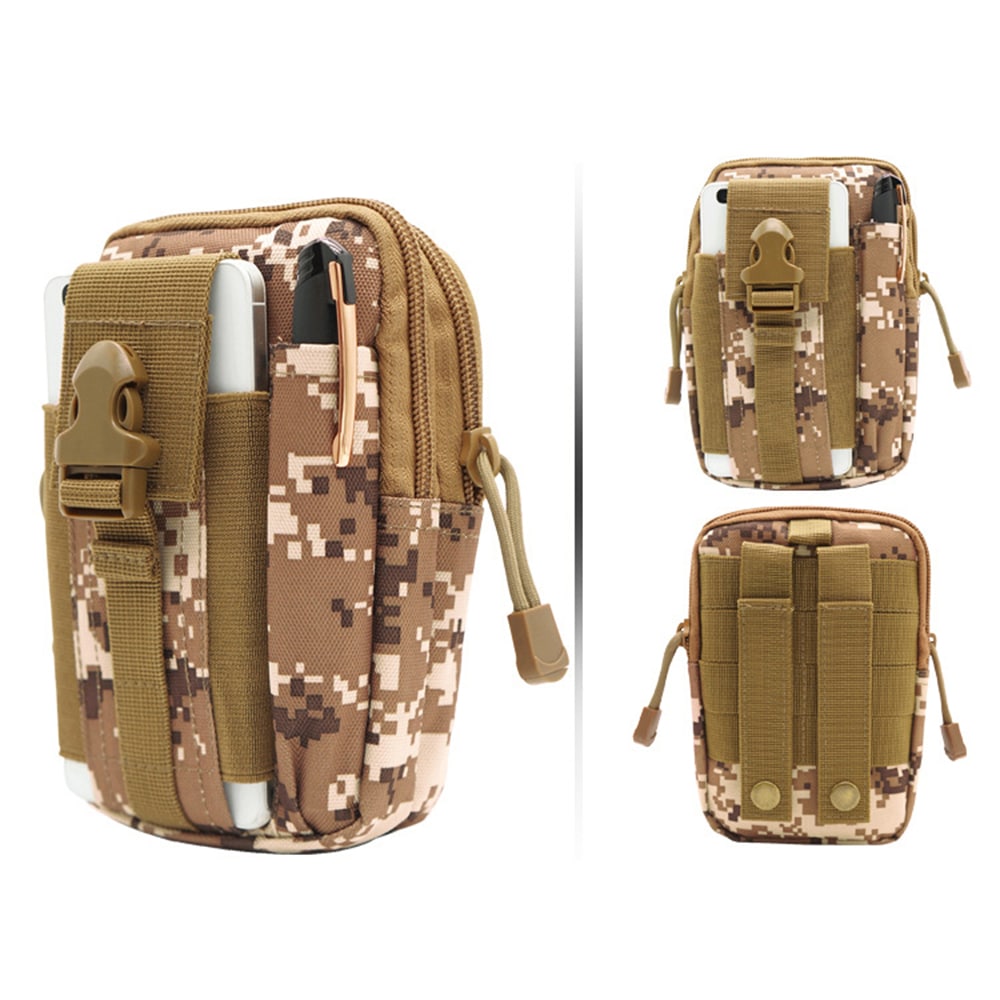 Waist Bag Molle Tactical Pack Bag Waterproof Travel Belt Clip Phone Pouch Case- Dark Khaki Waist Bag Molle Tactical Pack Bag Waterproof Travel Belt Clip Phone Pouch Case- Dark Khaki