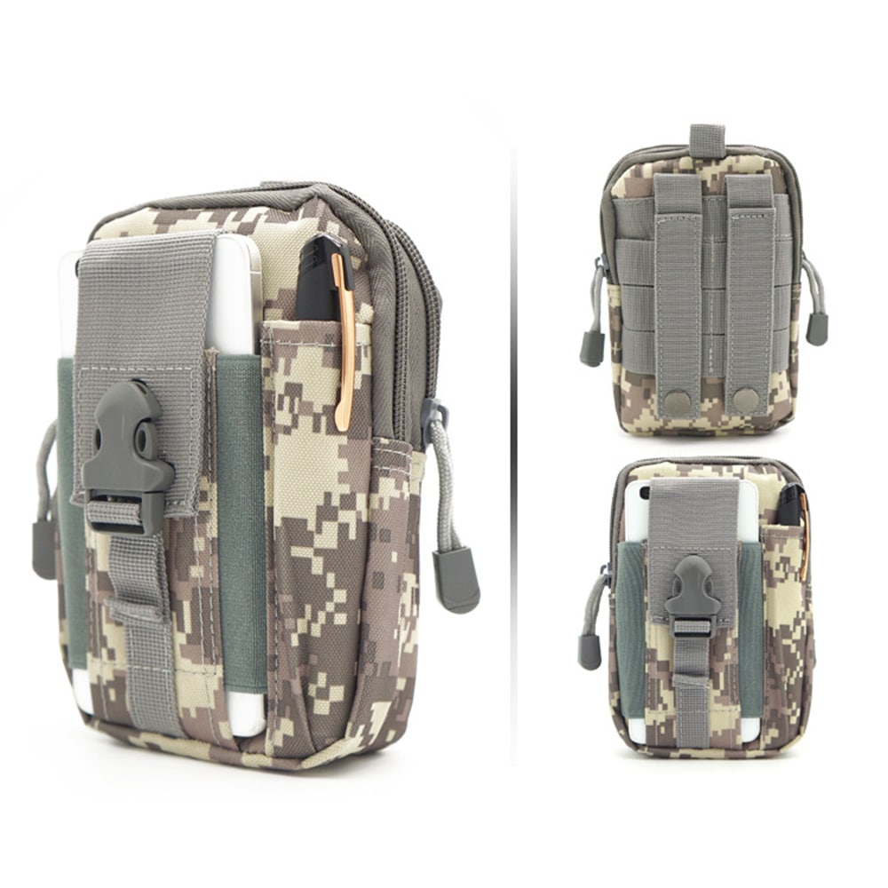 Waist Bag Molle Tactical Pack Bag Waterproof Travel Belt Clip Phone Pouch Case- Dark Khaki Waist Bag Molle Tactical Pack Bag Waterproof Travel Belt Clip Phone Pouch Case- Dark Khaki