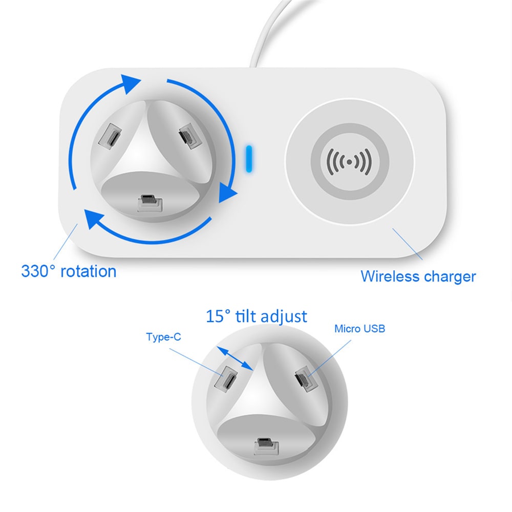 Wireless Charger Station Phone Charging Dock Pad Holder USB Type-C- White Wireless Charger Station Phone Charging Dock Pad Holder USB Type-C- White