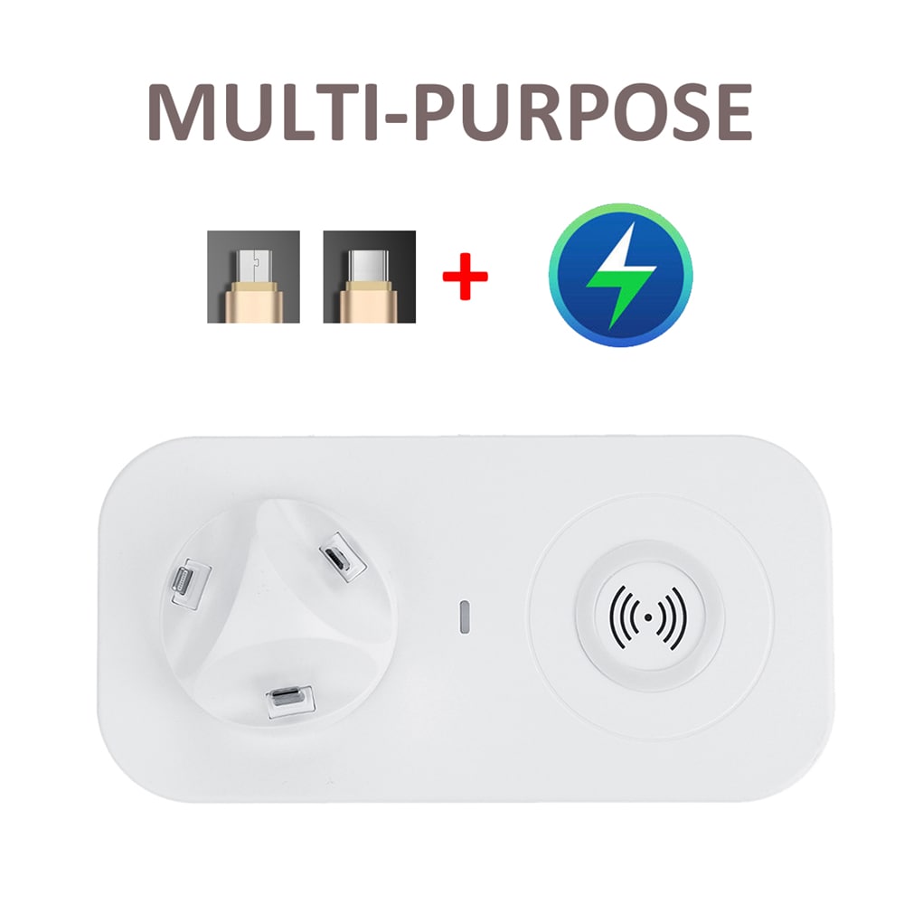Wireless Charger Station Phone Charging Dock Pad Holder USB Type-C- White Wireless Charger Station Phone Charging Dock Pad Holder USB Type-C- White