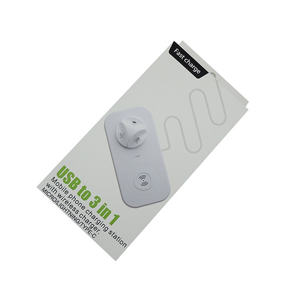 Wireless Charger Station Phone Charging Dock Pad Holder USB Type-C- White Wireless Charger Station Phone Charging Dock Pad Holder USB Type-C- White