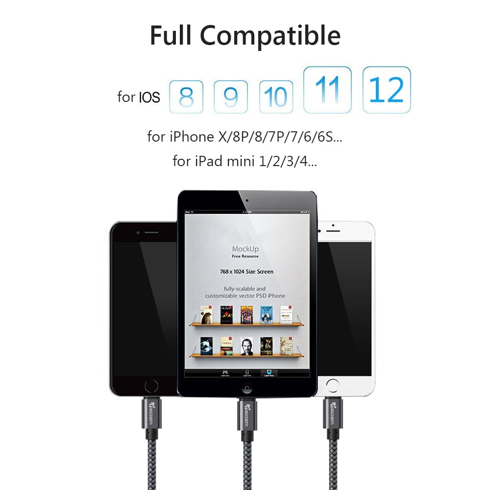 TIEGEM USB Cable for iPhone 6 7 8 Plus X XS 2A Fast Charging Mobile Phone Cables- Dark Gray 25cm TIEGEM USB Cable for iPhone 6 7 8 Plus X XS 2A Fast Charging Mobile Phone Cables- Dark Gray 25cm