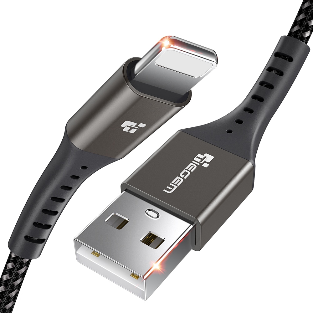 TIEGEM 2A USB Cable Fast Charging Cord for iPhone- Gray 30CM TIEGEM 2A USB Cable Fast Charging Cord for iPhone- Gray 30CM