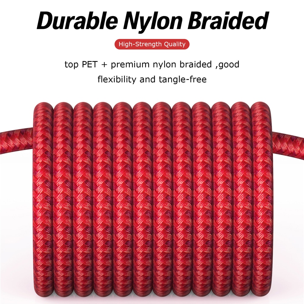TIEGEM USB Cable for iPhone XS Max 2.4A Fast Charging USB Data Cable- Red 30CM TIEGEM USB Cable for iPhone XS Max 2.4A Fast Charging USB Data Cable- Red 30CM