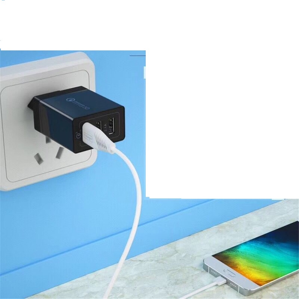 QC3.0 3-port USB Fast Wall Charger Power Adapter for Huawei / iphone / Xiaomi- Black QC3.0 3-port USB Fast Wall Charger Power Adapter for Huawei / iphone / Xiaomi- Black