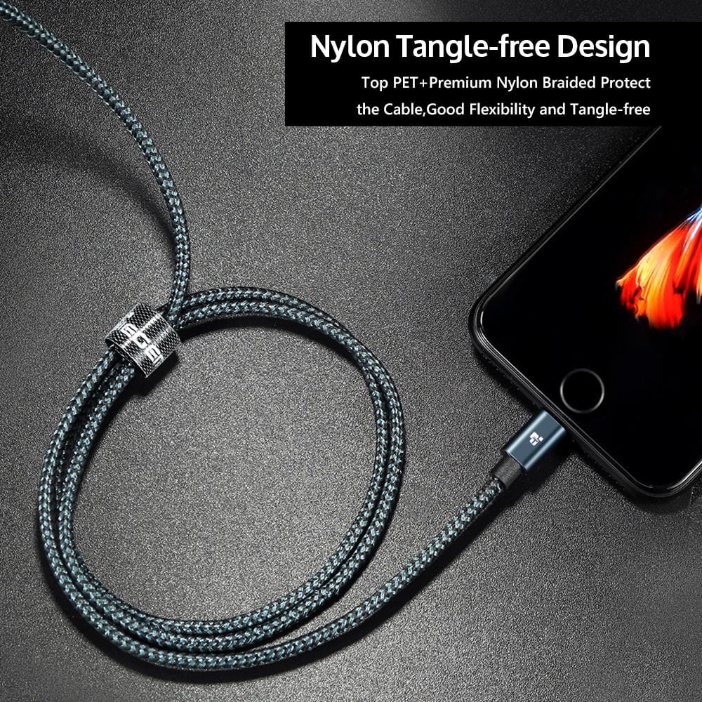 TIEGEM Cable for iPhone X XS 6 7 8 Plus Fast Charging Mobile Phone Cable- Cadetblue 30CM TIEGEM Cable for iPhone X XS 6 7 8 Plus Fast Charging Mobile Phone Cable- Cadetblue 30CM