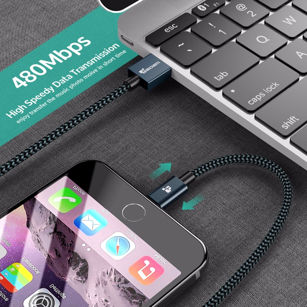 TIEGEM Cable for iPhone X XS 6 7 8 Plus Fast Charging Mobile Phone Cable- Cadetblue 30CM TIEGEM Cable for iPhone X XS 6 7 8 Plus Fast Charging Mobile Phone Cable- Cadetblue 30CM